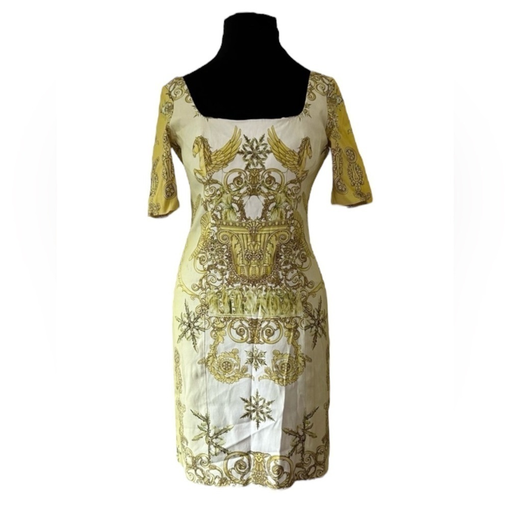 Versace Equestrian Yellow Dress
